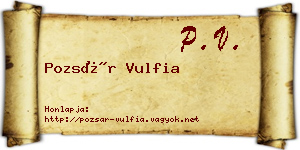 Pozsár Vulfia névjegykártya